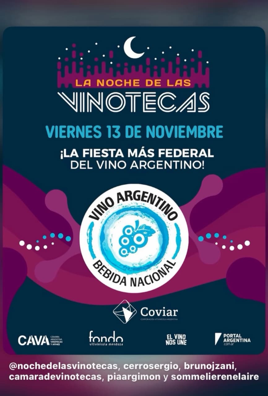 La Noche de las Vinotecas, viernes 13/11